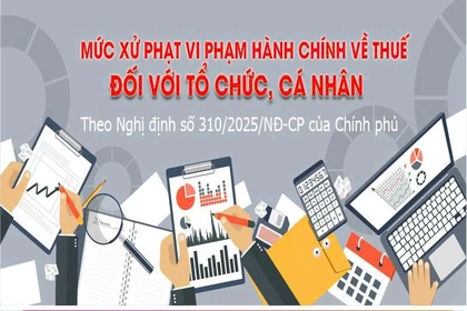 Mức xử phạt vi phạm hành chính về thuế đối với tổ chức, cá nhân từ tháng 1/2026